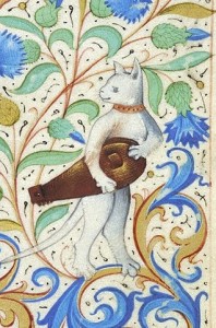 Hurdy gurdy cat, Book of Hours, France, ca 1485-1490